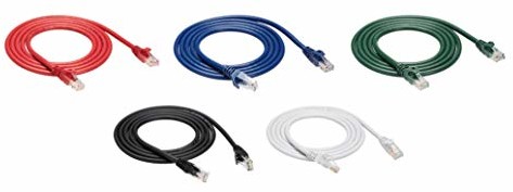 AmazonBasics kabel Ethernet Cat6, zabezpieczony przed zagięciem, 152 cm, 5 sztuk, czarny/czerwony/niebieski/biały/zielony
