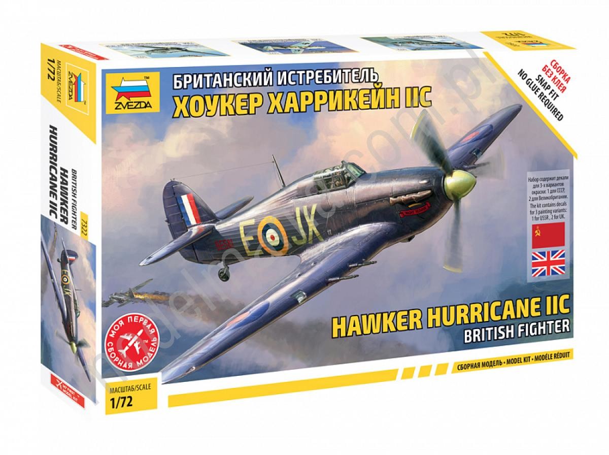Zvezda Brytyjski myśliwiec Hawker Hurricane Mk.IIC 7322