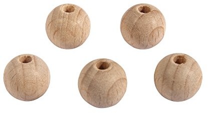 Rayher 6249100 kule FSC 100% surowego drewna, z otworem,  25 MM, 6 MM  DL, SB-Btl 6szt.