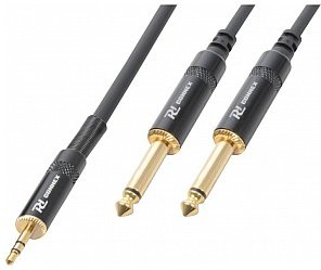 Power Dynamics Cable 3.5 Stereo-2x6.3 Mono 3.0m, przewód audio 177.133