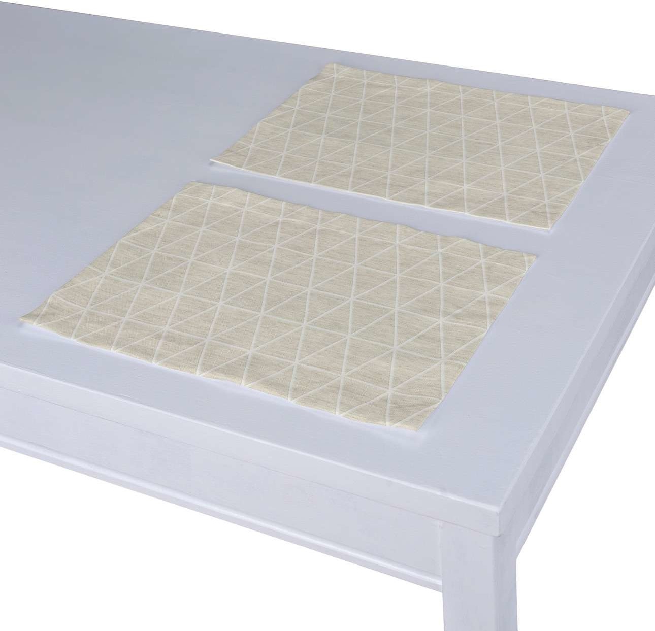 Dekoria pl pl Podkładka 2 sztuki trójkąty na beżowo-lnianym tle 40 x 30 cm Sunny 403-143-49
