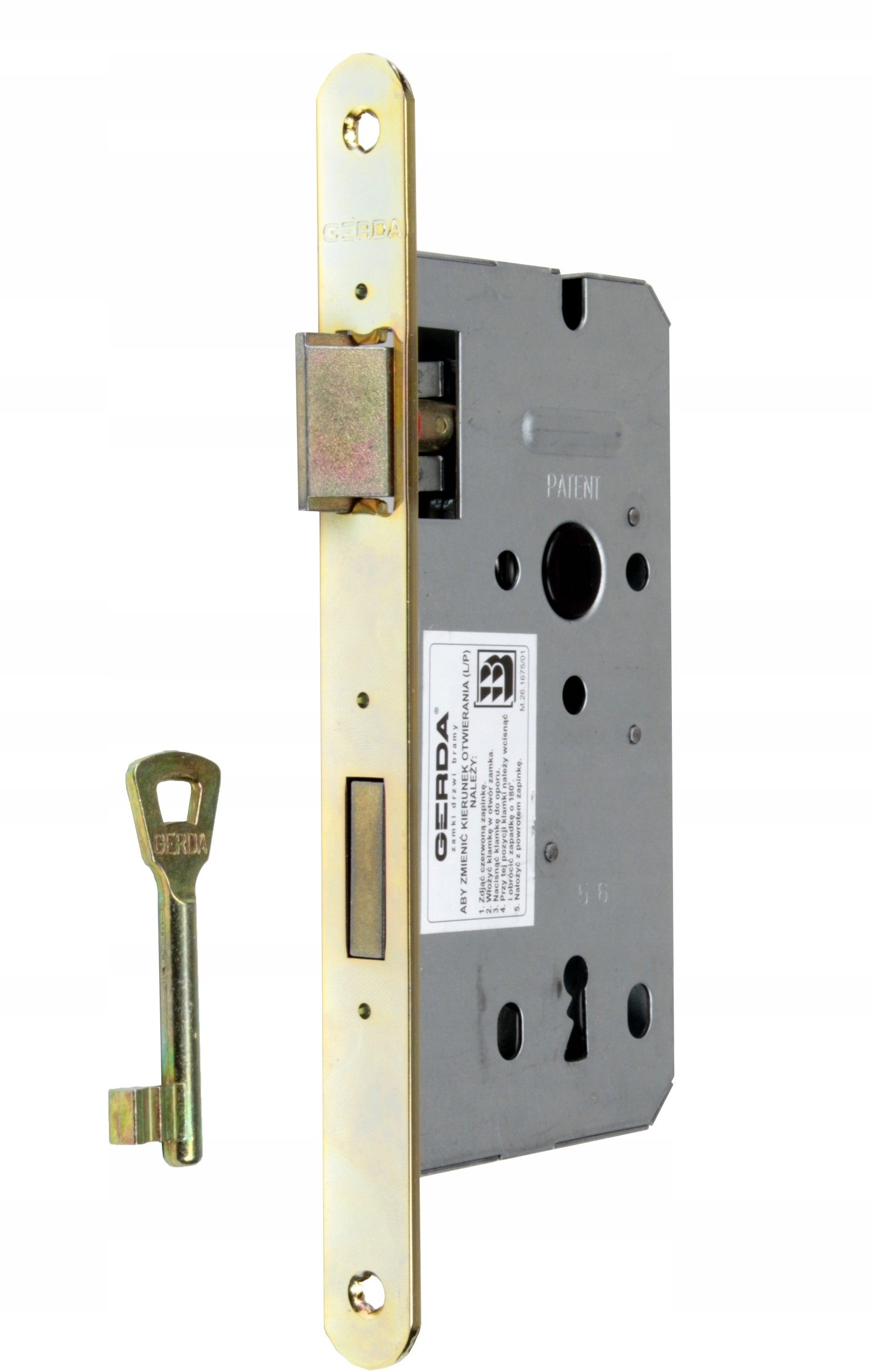 Gerda Zamek Wpuszczany do Drzwi 72/50 na Klucz