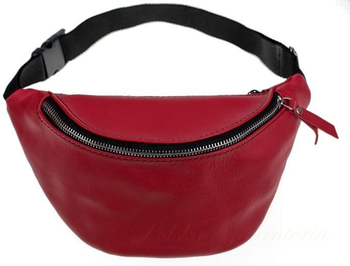 Wild Saszetka Na Pas Biodrówka Nerka De Lux PRISON TATTOO (PL) Skóra Naturalna Licowa Duża Metalowy Suwak