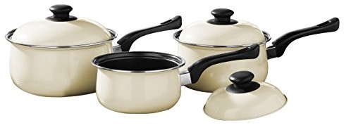 Premier Housewares Premier housewares naczynia do gotowania, 3-częściowy, 16/18/20 cm, kolor kremowy 0204214