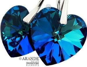 Swarovski Promocja Piękne Kolczyki Blue Srebro
