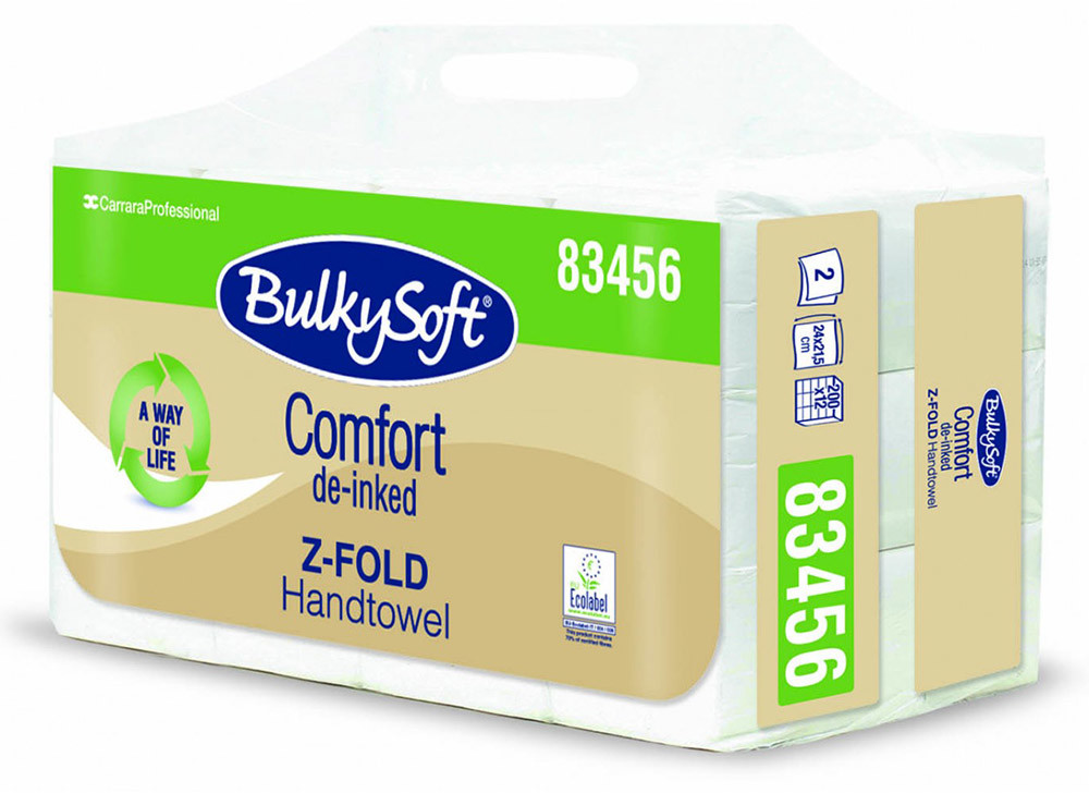 BulkySoft Ręczniki papierowe składane ZZ Comfort 2 warstwy 2400 szt biały celuloza 83456