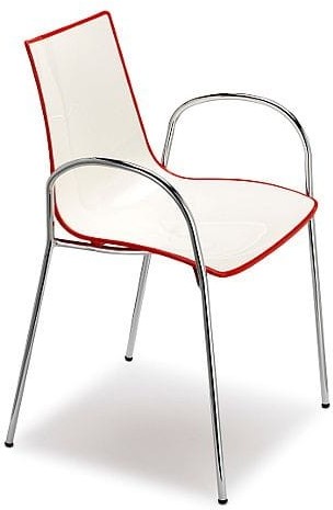 Scab Design Krzesło Zebra Bicolore z podłokietnikami biało - czerwone 2610 212