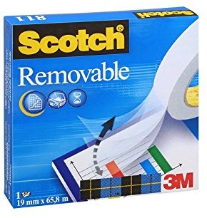 Scotch m8111966 taśmy klejącej Magic 811, octan celulozy, niewidoczna, ponownie zdjąć, 66 m X 19 MM, przezroczysty 66 m x 19 mm M8111966