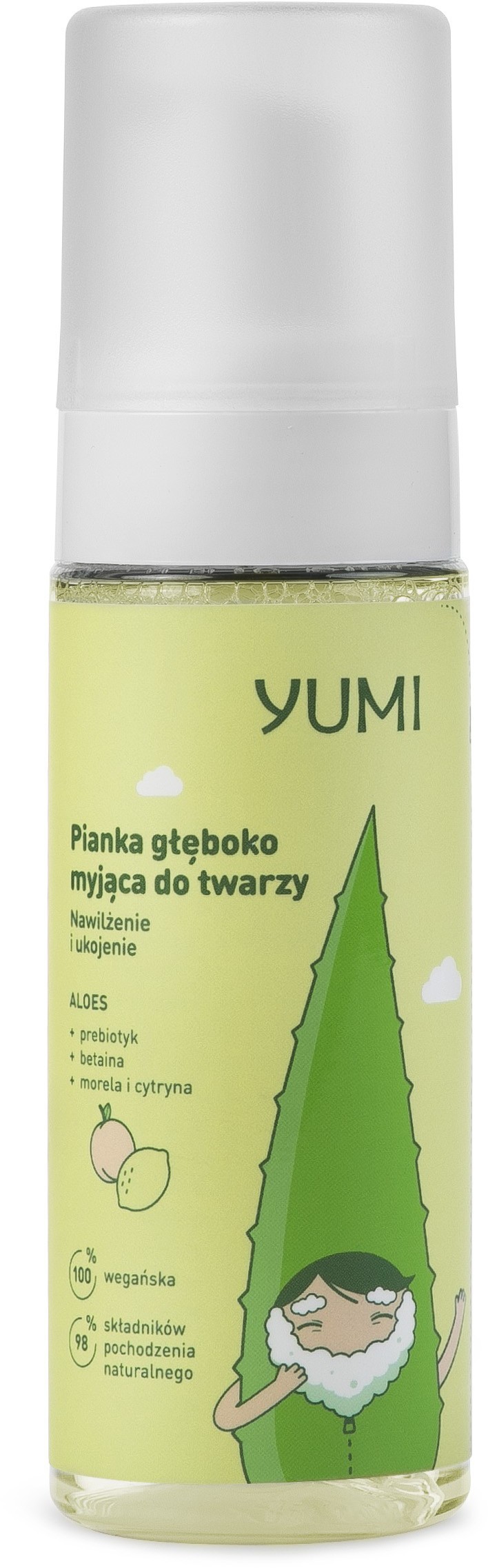 Yumi YUMI PIANKA GŁĘBOKO MYJĄCA DO TWARZY CYTRYNA I MORELA 180ML 5902693164234