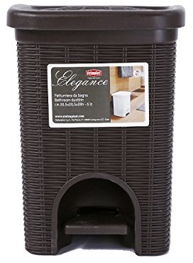 Stefanplast Stefan Plast 30102 kosz na śmieci, o wyglądzie rattan z tworzywa sztucznego, 20,5 x 20,5 x 28 cm 30102