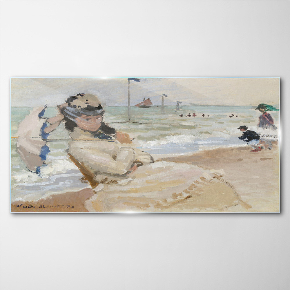 PL Coloray Obraz na Szkle Camille plaża Trouville Monet 100x50cm