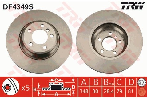 TRW Tarcza hamulcowa DF4349S