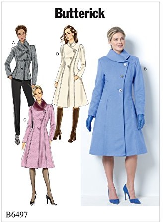 Butterick Patterns Butt erick chybienia Patterns 6497 °F5/Miss Petite kurtka płaszcz i wzory cięcia, wielokolorowe, rozmiary 14  24 6497F5