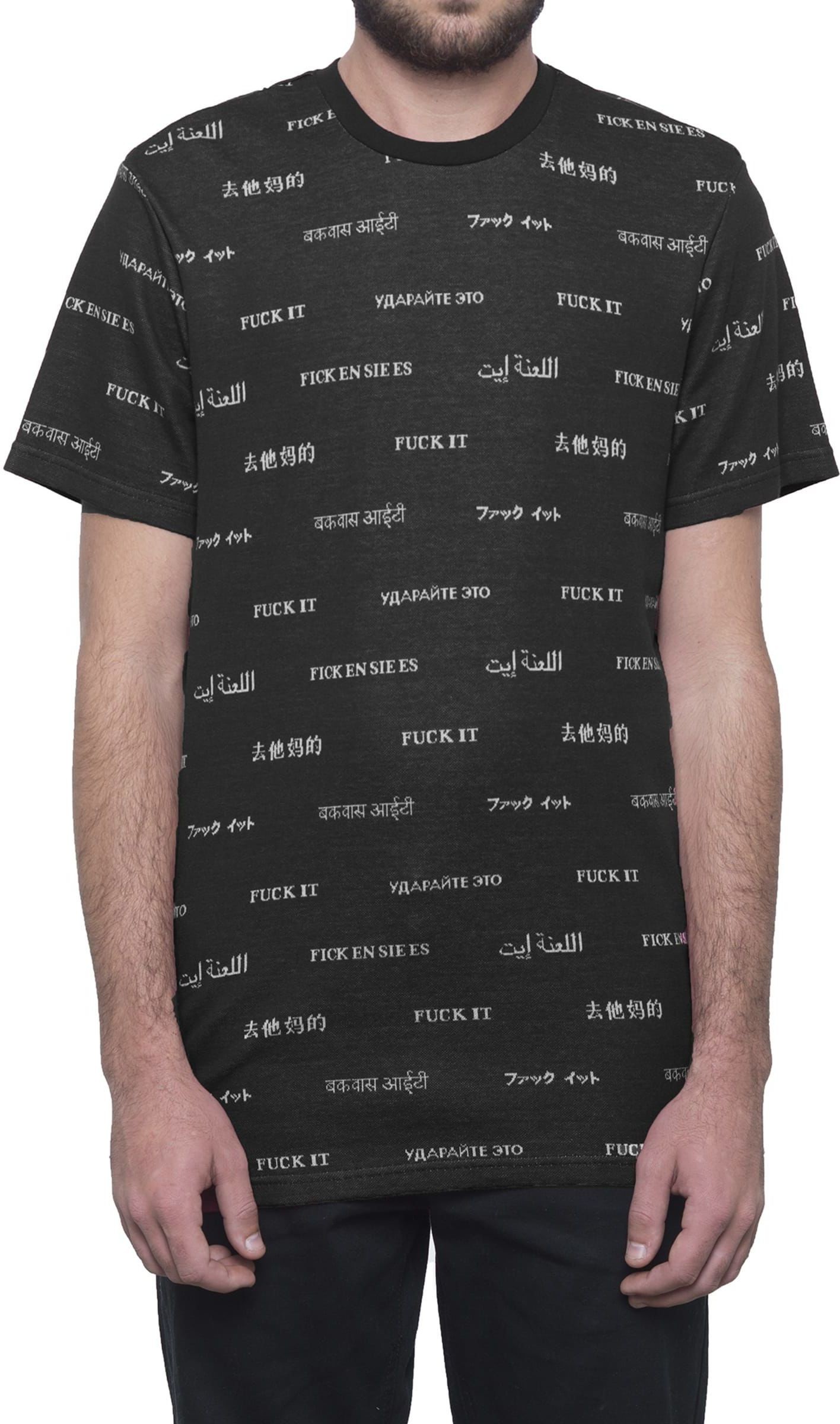 HUF t-shirt HUF TRANSLATION SS KNIT TOP Black