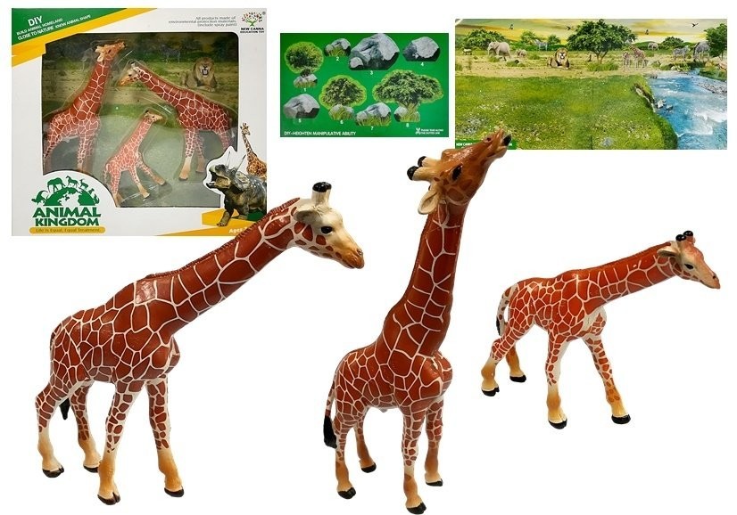 producent niezdefiniowany Żyrafy Figurki Edukacyjne 3 sztuki + Tło