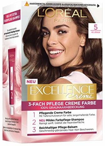 L'Oréal Paris Excellence Crme 5 jasnobrązowy 3 szt. (3 x 268 g)