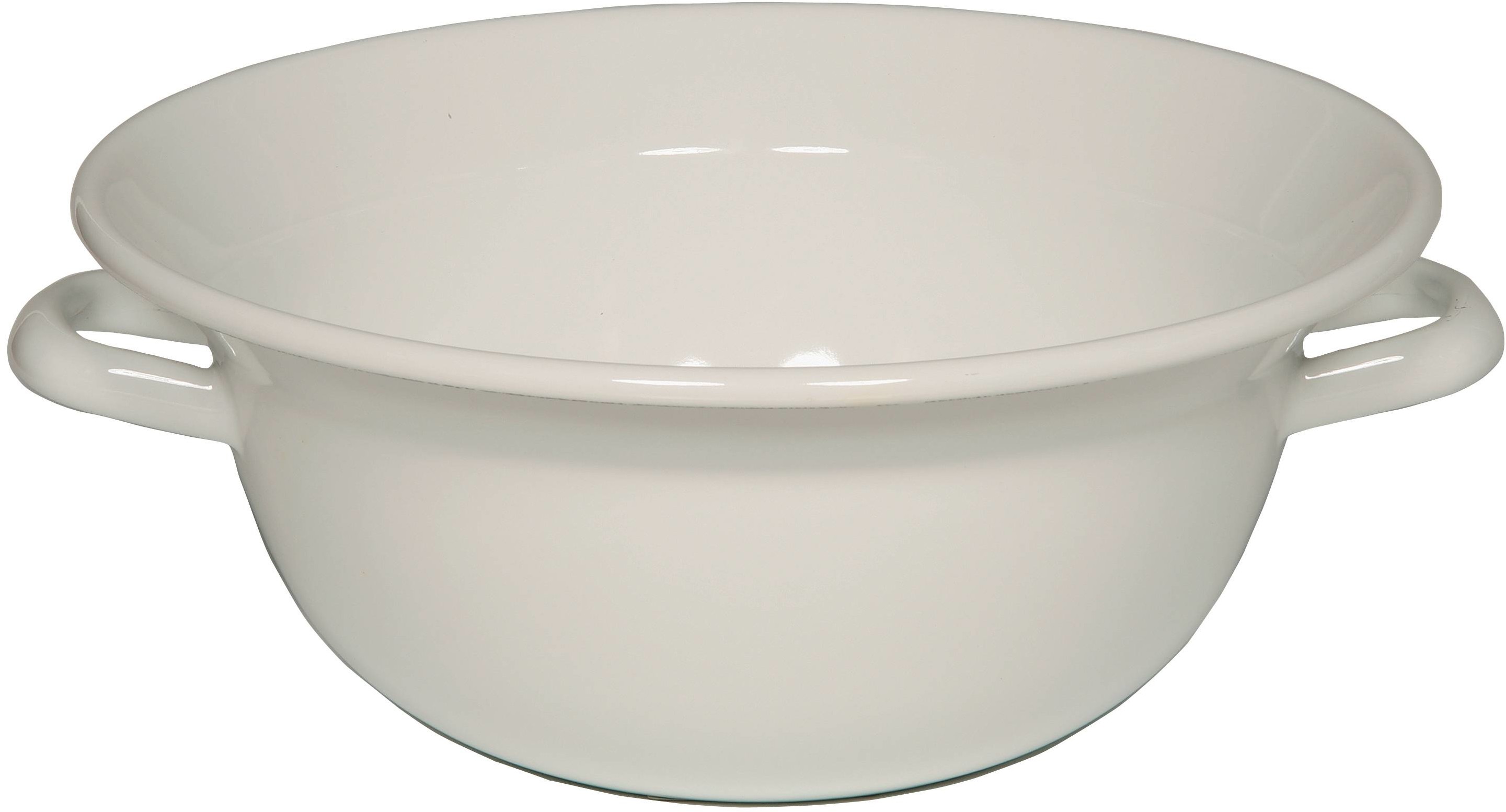 Riess Miska emaliowana biała 28 cm z uchwytami Classic