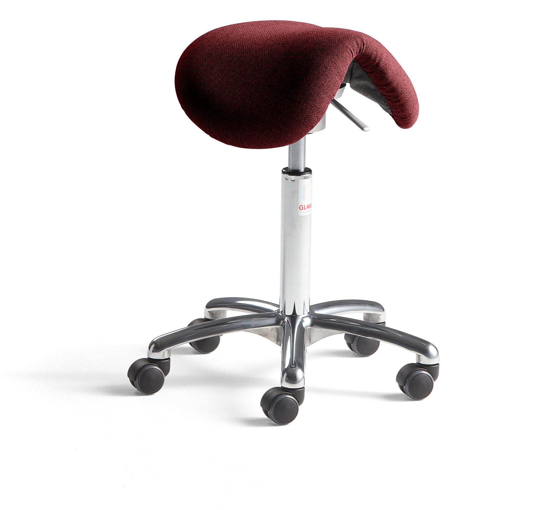 AJ Produkty Stołek siodłowy DERBY FLEX, tkanina, burgund