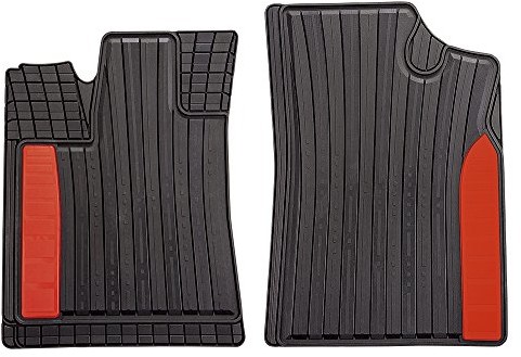 CarFashion Silverstone  264078 | mata we wszystkich warunkach AB1 | mata z przodu 2-częściowy zestaw | TPE mata gumowa CZARNA | kolorowy do pracy w trudnych warunkach gambia Czerwony | dywaniki samocho 264078