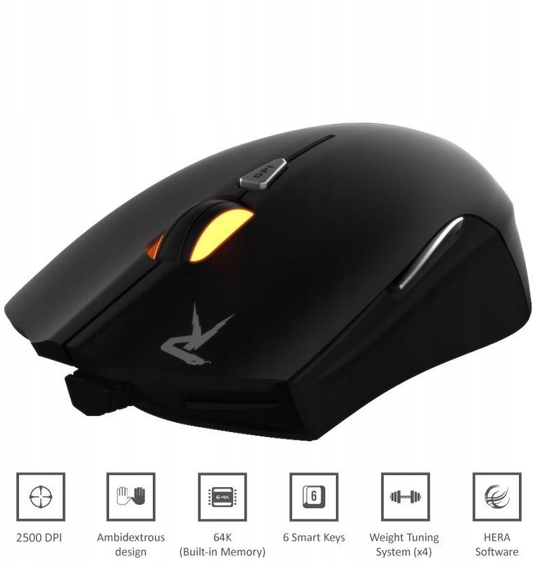 Gamdias Ourea Optical - Mysz optyczna (2500 Dpi)