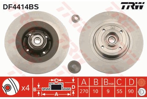 TRW Tarcza hamulcowa DF4414BS