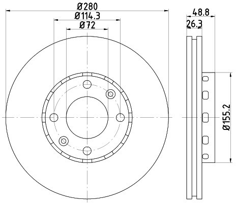 HELLA PAGID Tarcza hamulcowa PAGID 8DD355111-021