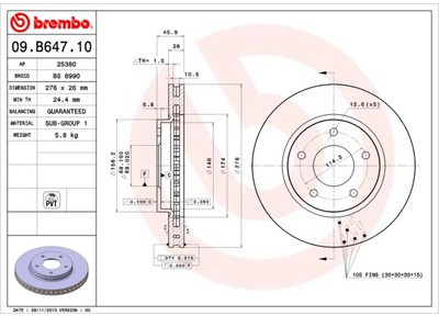 BREMBO 09.B647.11 09.B647.11