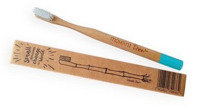 Mohani Bambusowa turkusowa szczoteczka do zębów Soft