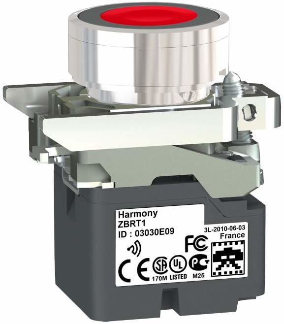 SCHNEIDER Napęd-przycisku-z-sprężyną-zwrotną-O22-czerwony-okrągły-metalowy ZB4RTA4