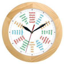 Atrix Zegar drewniany solid poliglota ATW300PA