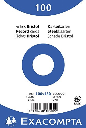 Exacompta fichas  Bristol 100 X 150 mm liso Pack (100 unidades) 10502E