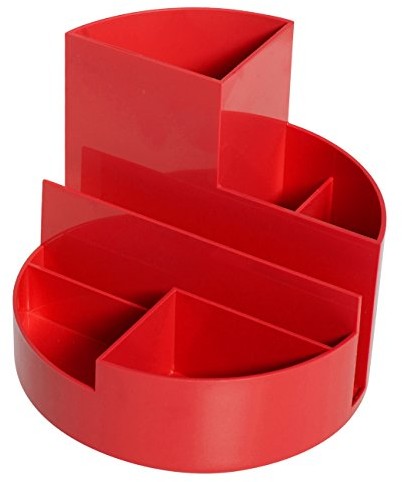 Maul organizer biurkowy, okrągły, 6 przegródek, wytrzymałe tworzywo ABS, czerwony 4117625