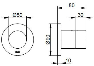 Keuco Ixmo Zawór odcinający podtynkowy DN15 chrom 59541010001