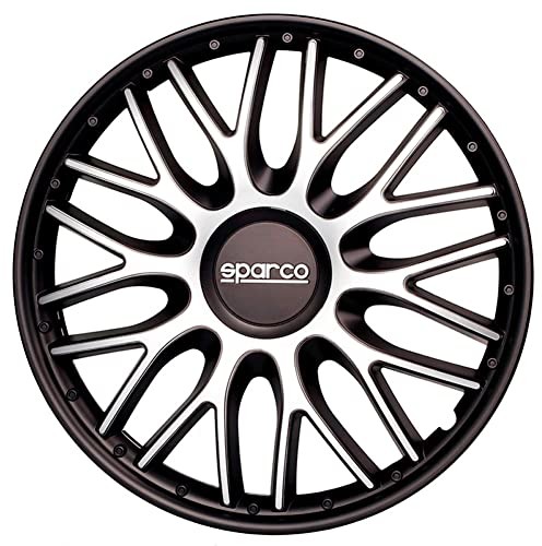 SPARCO Sparco SPC1496SVBK zestaw kołpaków ozdobnych Roma 14 cali srebrny/czarny SPC1496SVBK