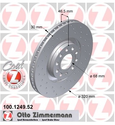 Zimmermann Tarcza hamulcowa 100.1249.52