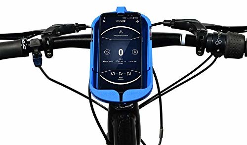 Sminno SMINNO CESAcruise S uniwersalny uchwyt na smartfon i zestaw głośnomówiący, rower, e-rower, skuter, kokpit z aplikacją, kolor niebieski
