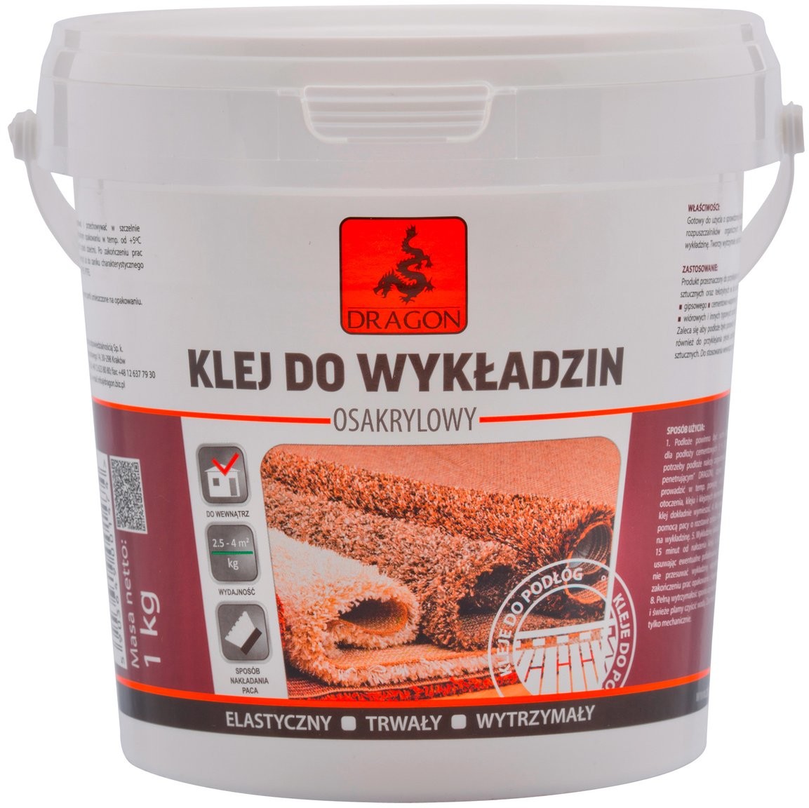 Zdjęcia - Uszczelniacz / płynne gwoździe Dragon Klej do wykładzin podłogowych - osakrylowy 1 kg 