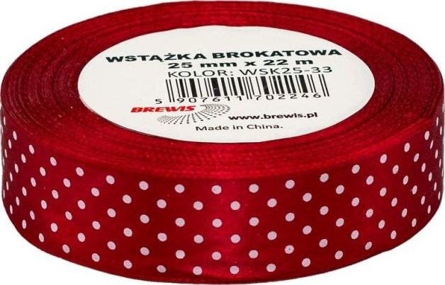 BREWIS BREWIS Wstążka satynowa BREWIS kropki 25mm WSK25-33 Brewis AC780BRW