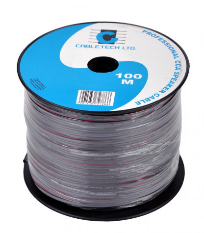 CABLETECH KAB0350 Kabel głośnikowy CCA 0.16mm czarny (rolka 100m) LEC-KAB0350