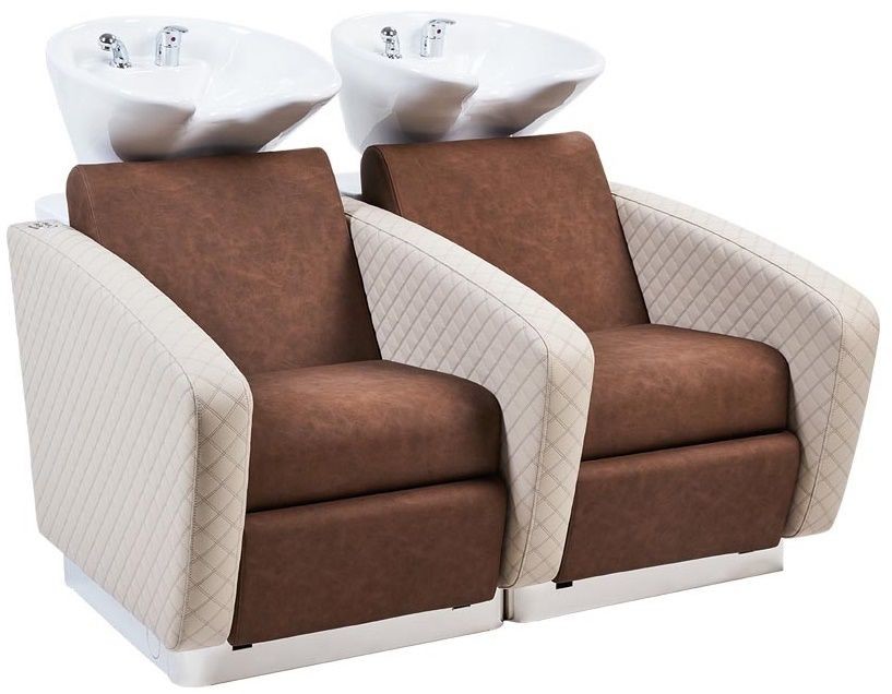 Ayala RIALTO SOFA SHIATSU Myjnia fryzjerska z podnóżkiem i masażerem dwuosobowa 12921/P