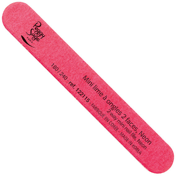 Peggy Sage 2-Way Mini Nail File Pilnik do paznokci dwustronny 180 240 Pink Neon Peggy Sag