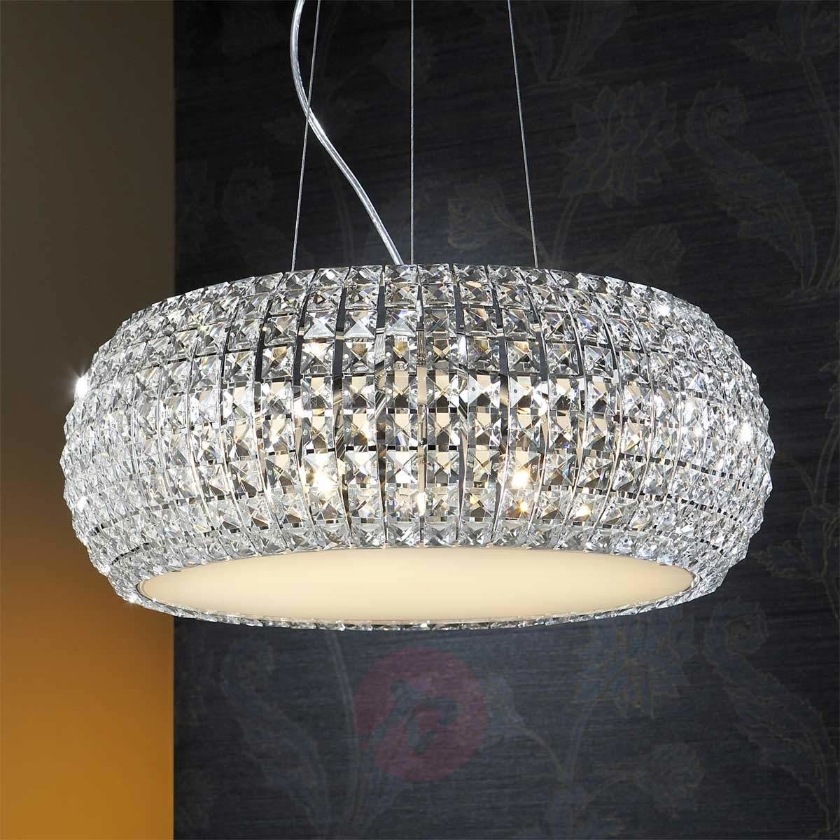Mieniąca się lampa wisząca DIAMOND okrągła