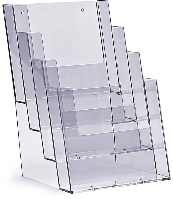 Stojak na ulotki 4 x A5 plexi odlewany 4C160