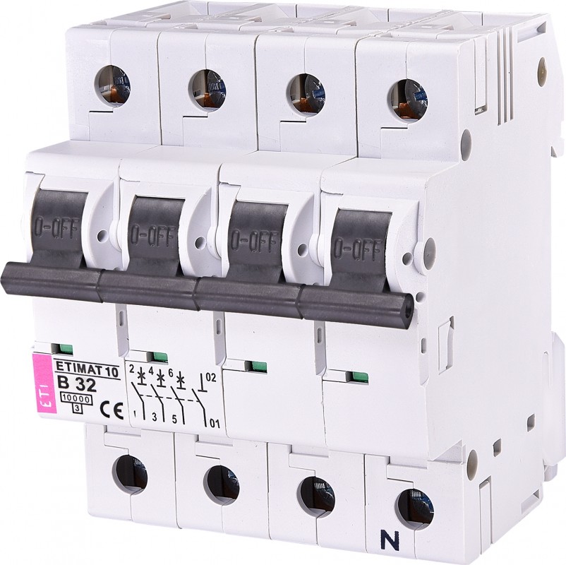 ETI Wyłącznik-nadprądowy-ETIMAT-10-3P+N-B-32A-10kA 2126719