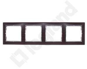 Legrand Ramka poczwórna Valena 770374 pozioma wenge srebro