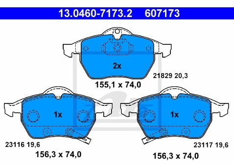 ATE Klocki hamulcowe - komplet 13.0460-7173.2