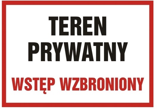 Znak Teren prywatny sztywny plastik 29 7 x 42 cm
