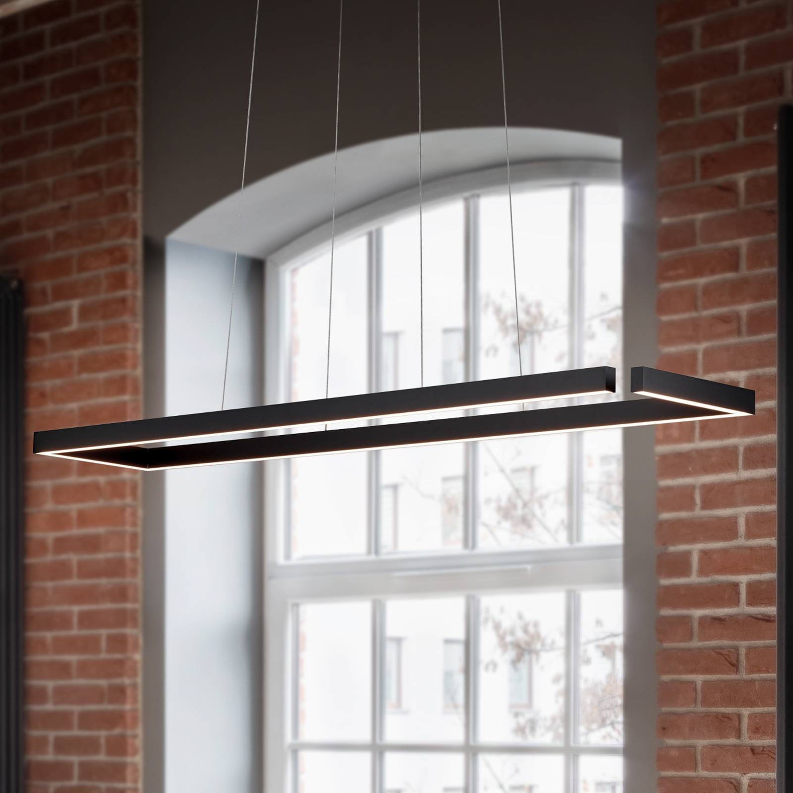 Knapstein Lampa wisząca LED Marisa-100, czarna, 100x20cm