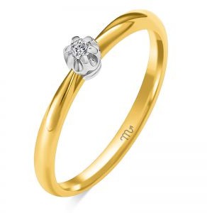 LOVRIN Zaręczynowy pierścionek ze złota z diamentem 585 PZ-93