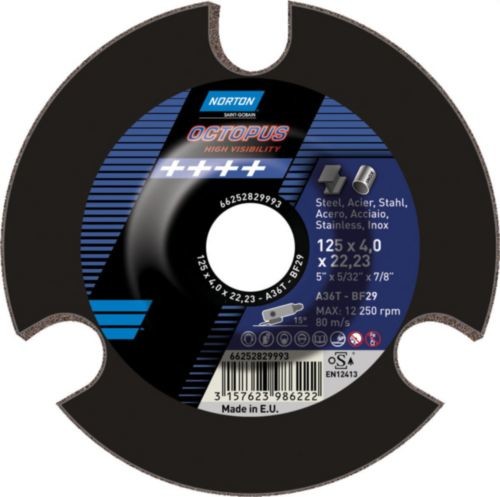 NORTON tarcza szlifierska 125mm P60 Octopus 66252829994
